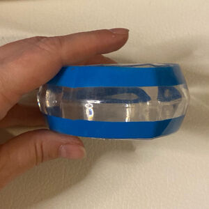 Vintage Blue Clear 80s Retro Chucky Plastic 1.5 inches Bracelet